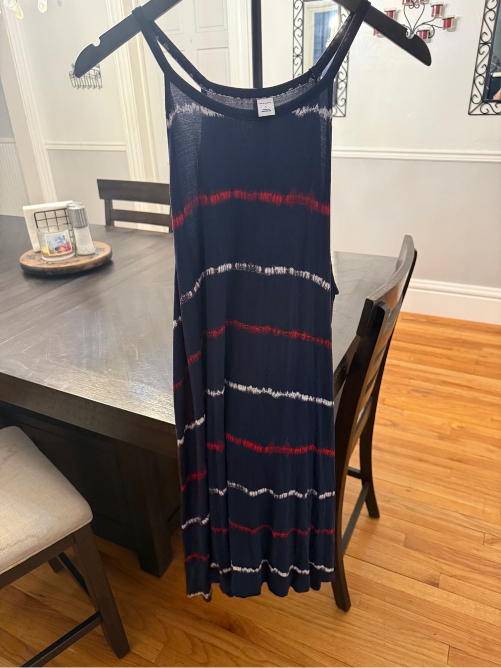 🇺🇸 Patriotic Vibes! Old Navy Tie Dye Stripe Halter Swing Dress ☀️